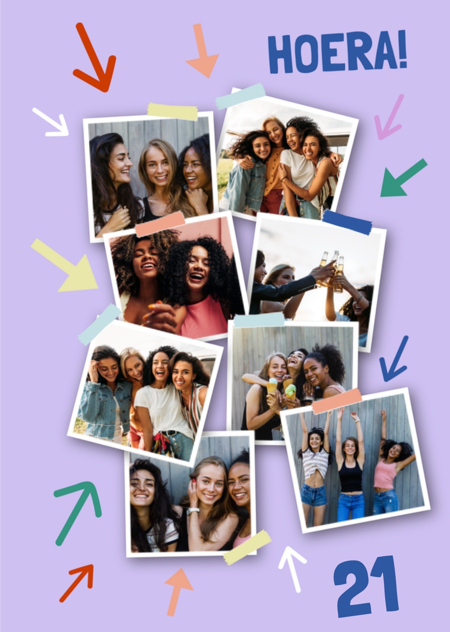 Verjaardagskaart Met fotos Aanpasbare leeftijd Kaart Greetz