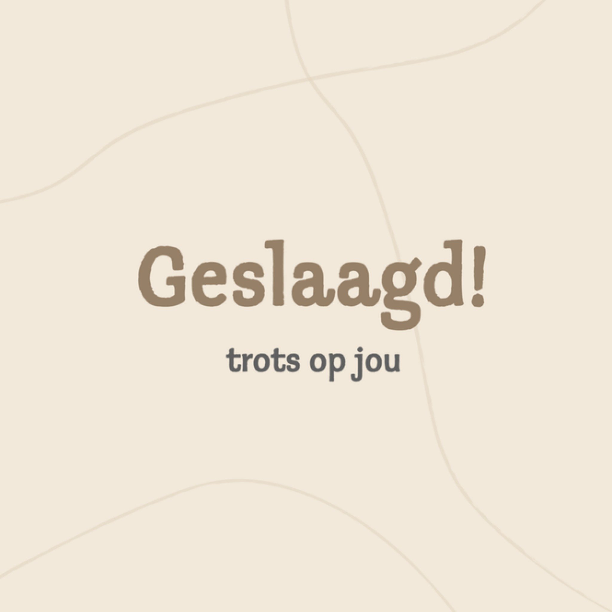Greetz Geslaagd kaart minimalistisch trots Vierkant