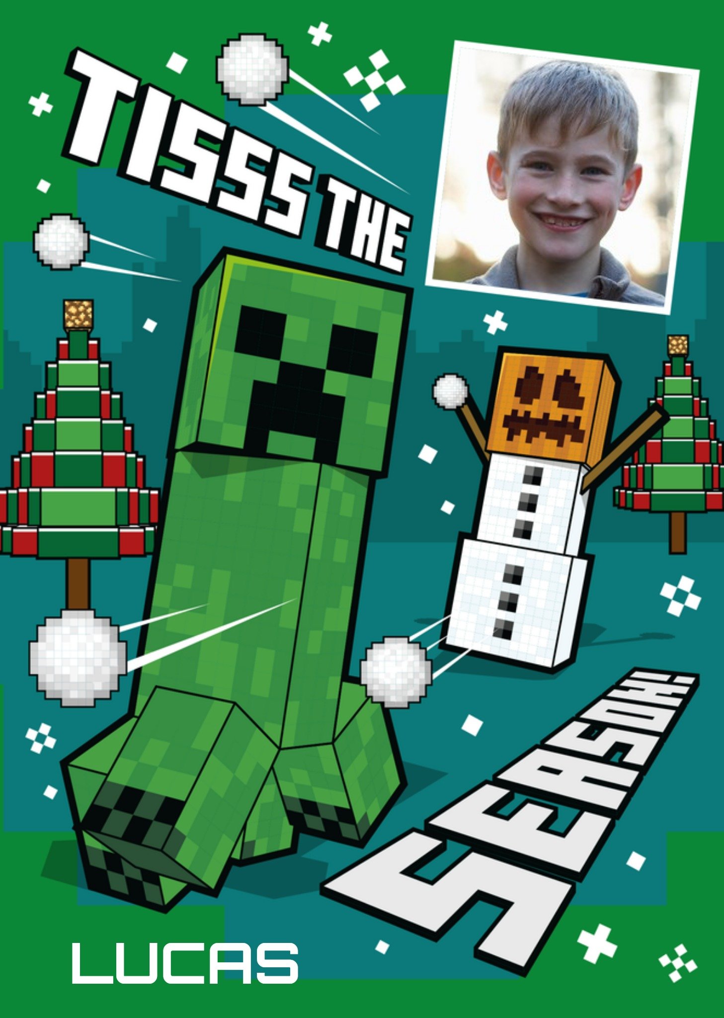 Kerstkaart Tisss the season Met foto Minecraft
