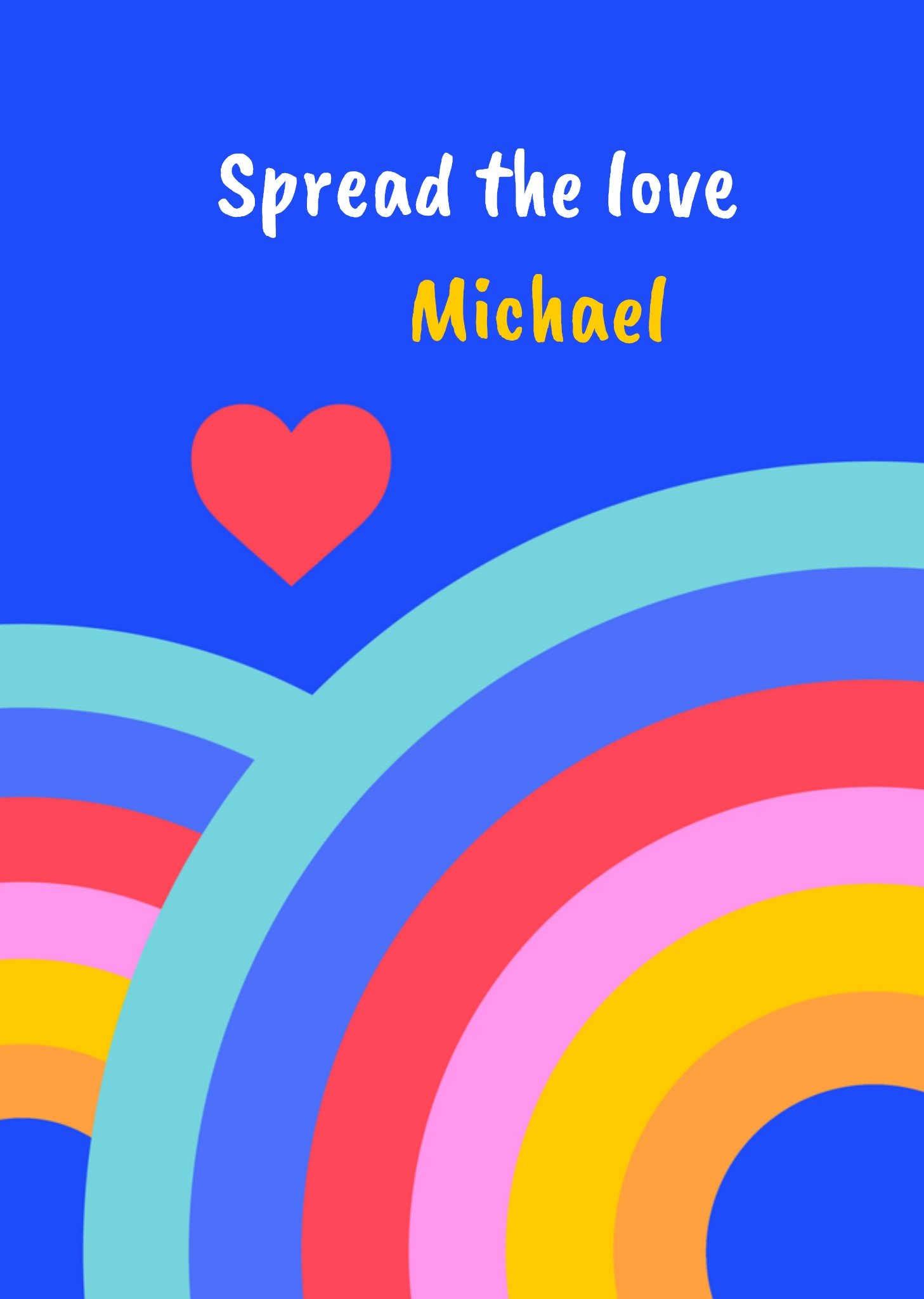 Pride kaart met aanpasbare naam Greetz