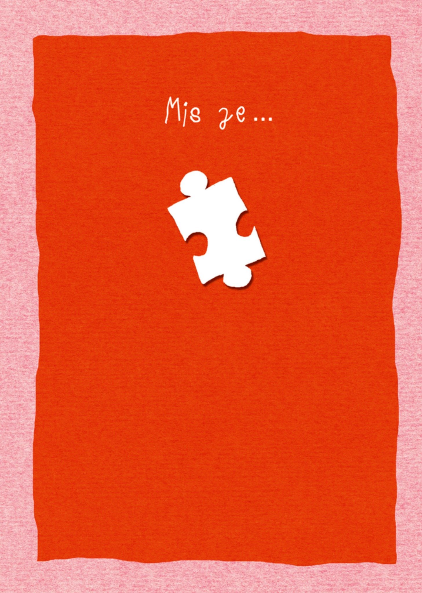 I miss you Puzzelstukje Kaart Paperclip