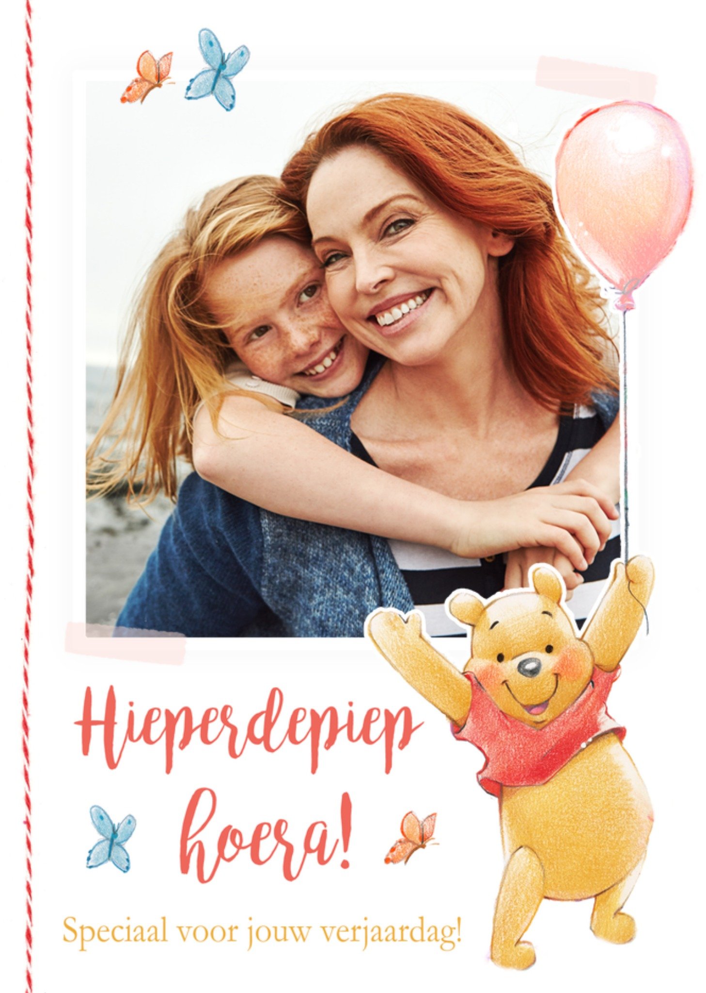 Disney Verjaardagskaart Winnie the Pooh Met foto Hoera! Kaart Winnie de Poeh