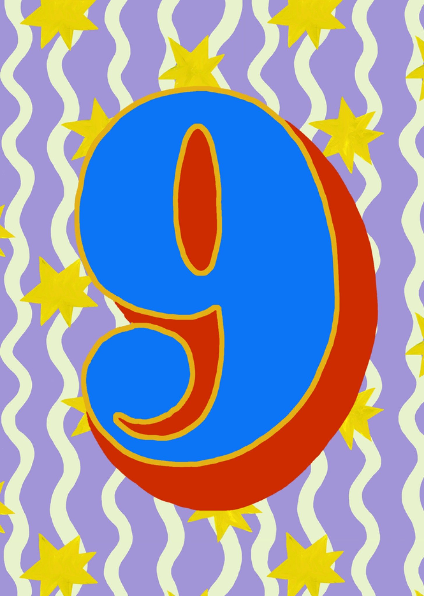 Verjaardagskaart 9e verjaardag Geïllustreerd nummer 9 Kaart Eleanor Bowmer