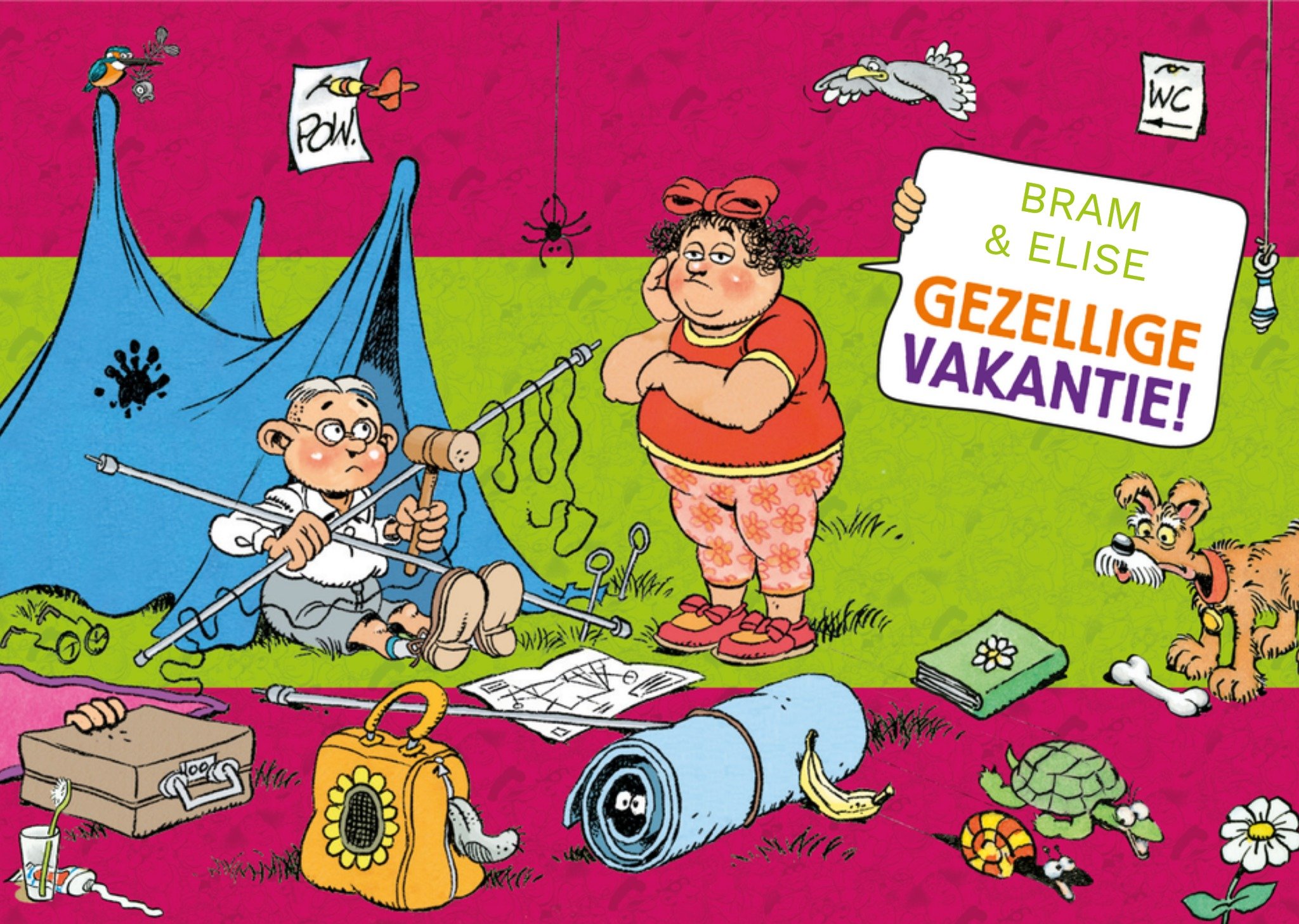 Vakantie kaart Gezellige vakantie! Kaart Jan van Haasteren Junior