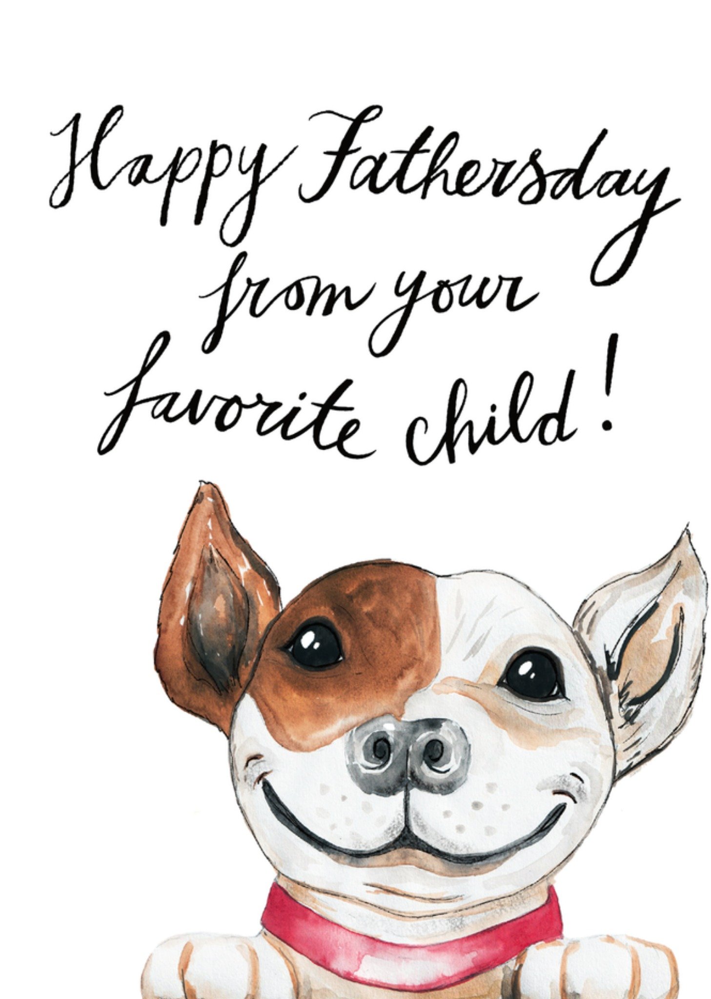 Marie Bodie Vaderdagkaart Blije hond Kaart Marie Bodié