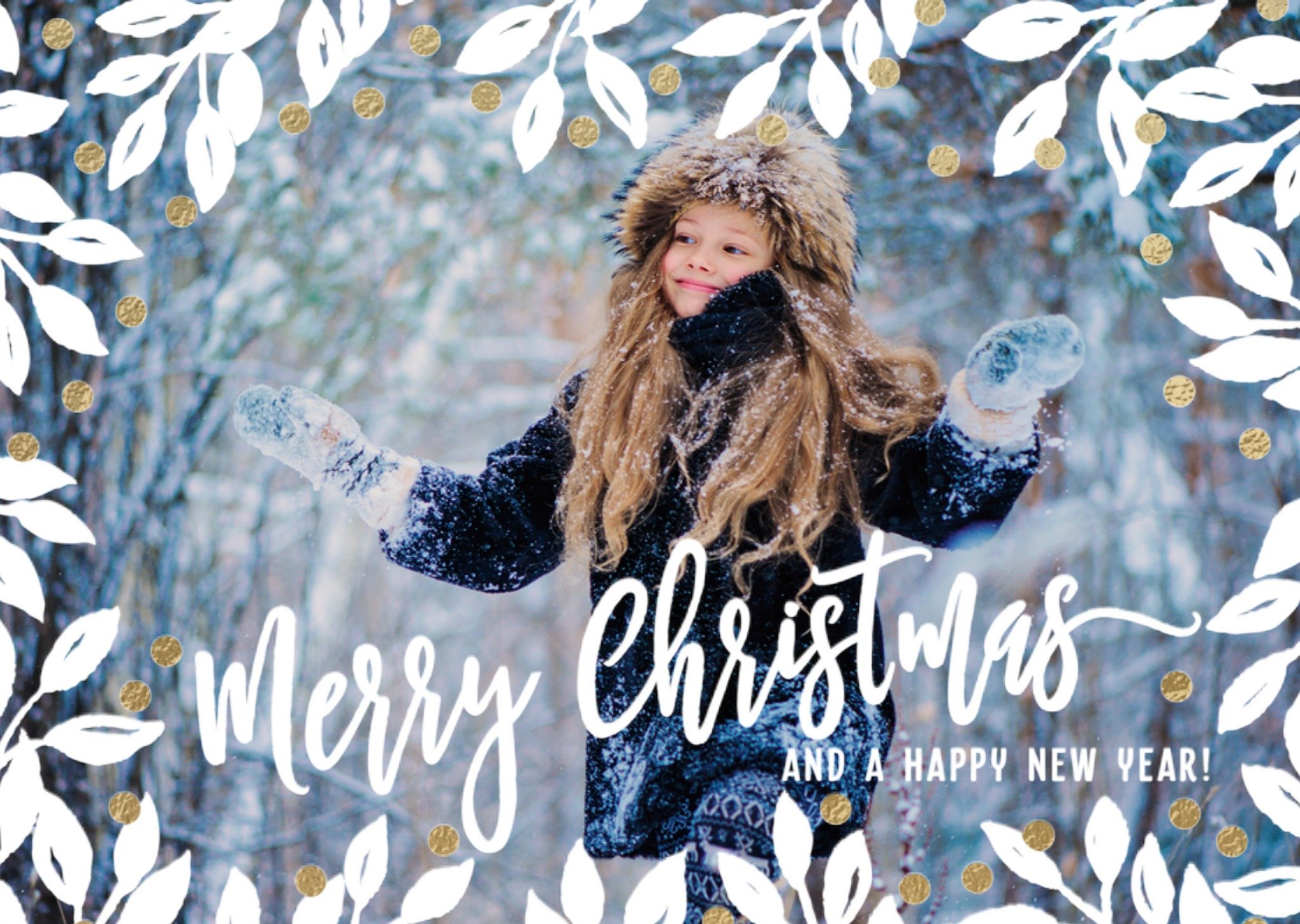 Kerstkaart fotokaart bladeren Luckz