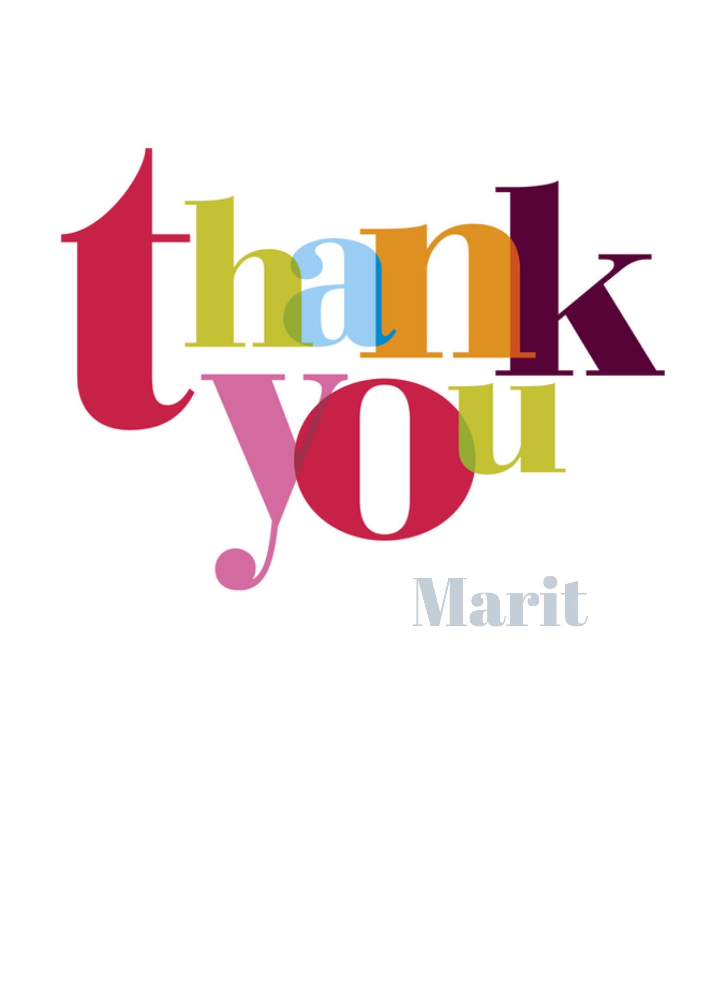 Bedankt Tekst Kaart UK Greetings