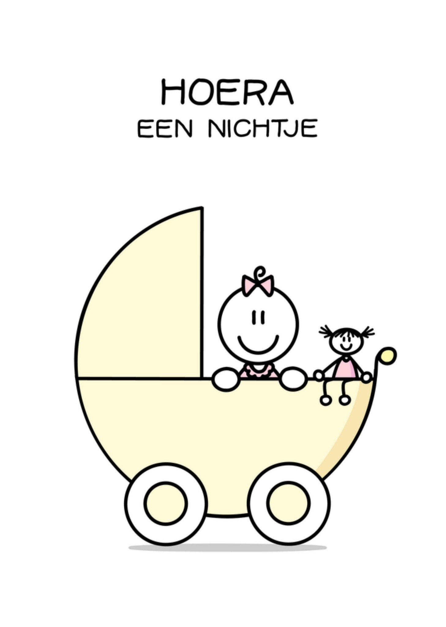 Geboortekaart Nichtje Kaart YH Tekent