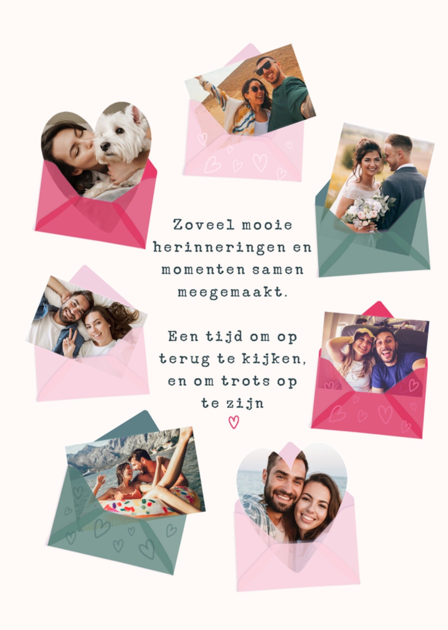 Jubileum kaart Zoveel Mooie Herinneringen En Momenten Aanpasbare fotos Kaart Greetz