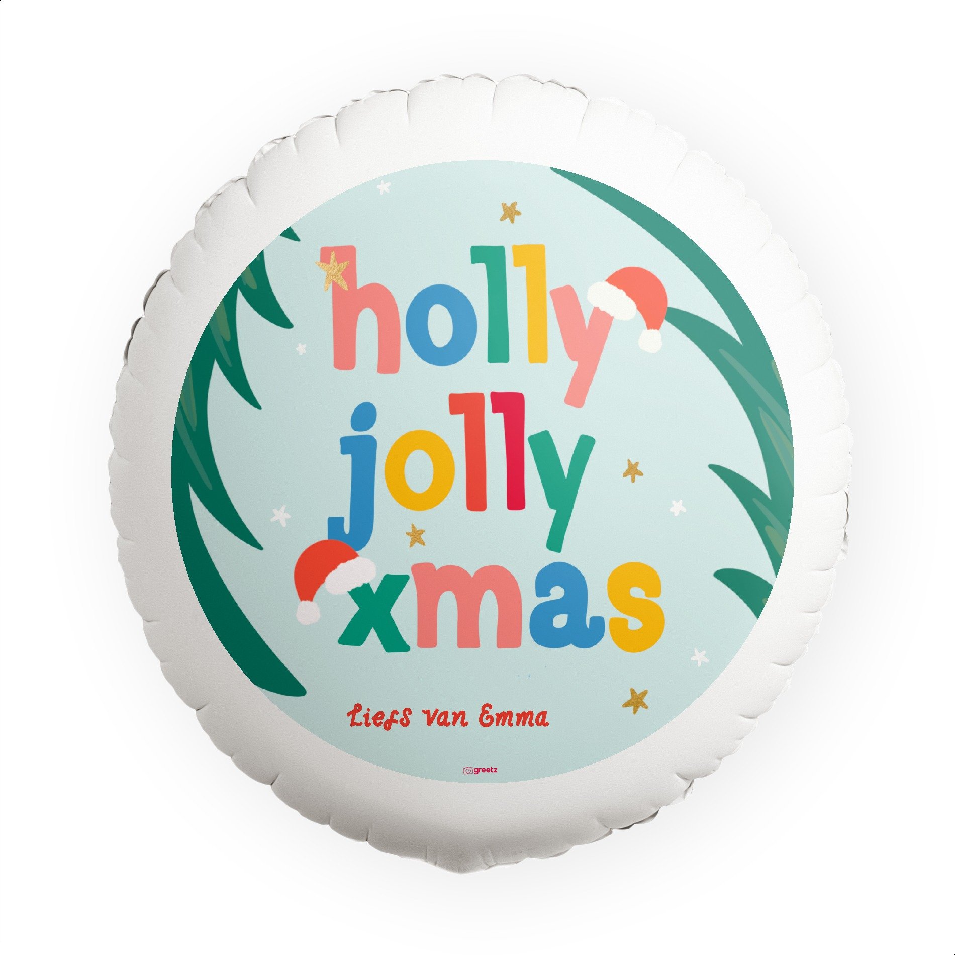 Greetz | Ballon | Holly Jolly XMAS met eigen naam