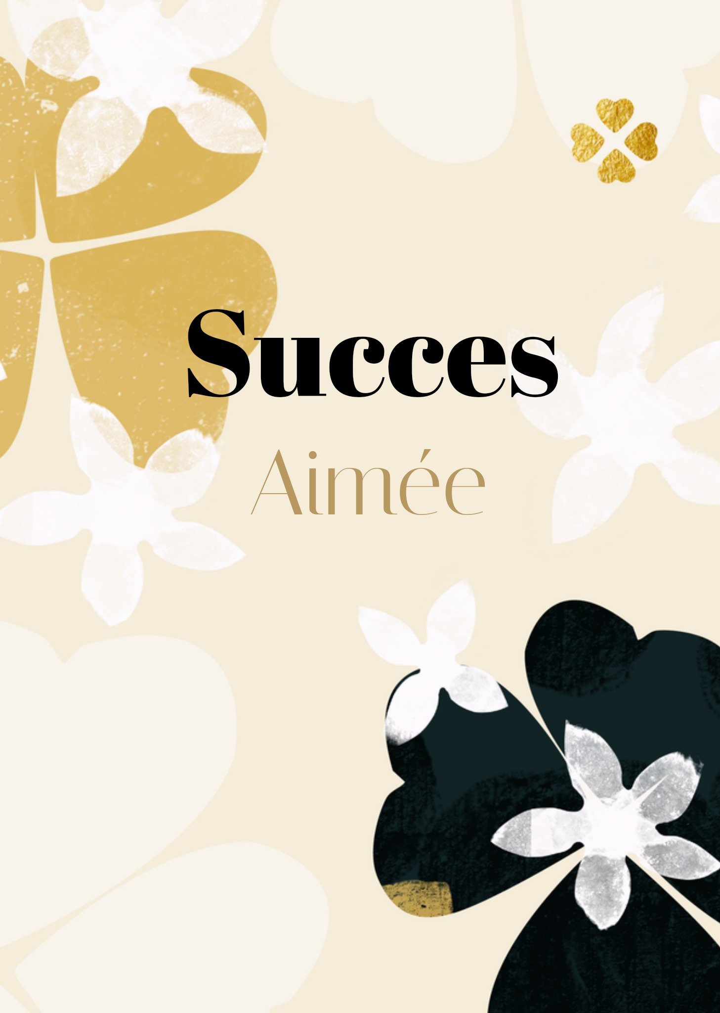 Succeskaart klavertje naam Kaart Greetz