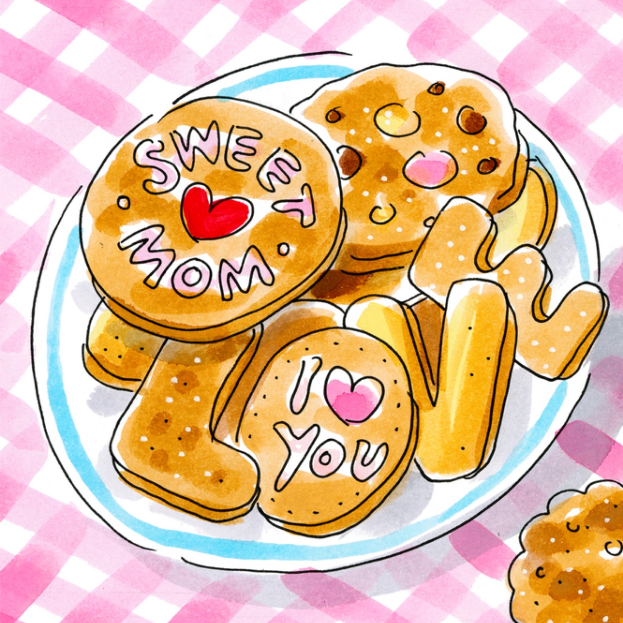 Moederdagkaart koekjes Vierkante Kaart Blond Amsterdam