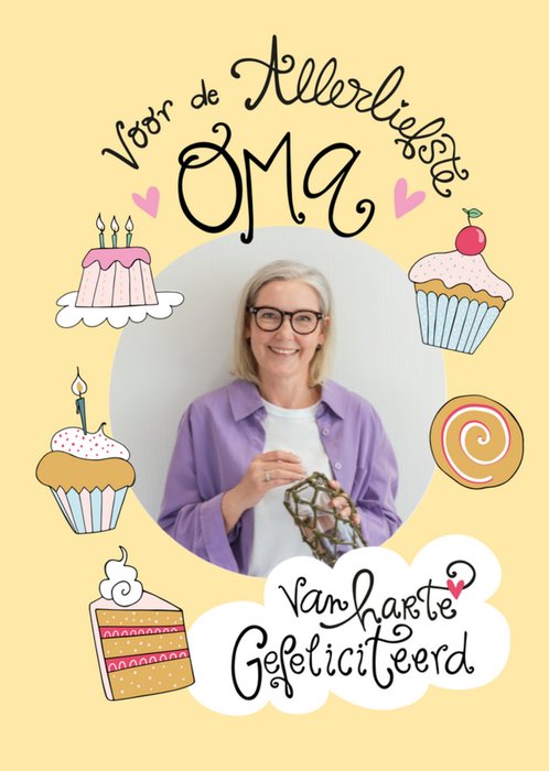 Funny Side Up | Verjaardagskaart | Cupcakes | Oma
