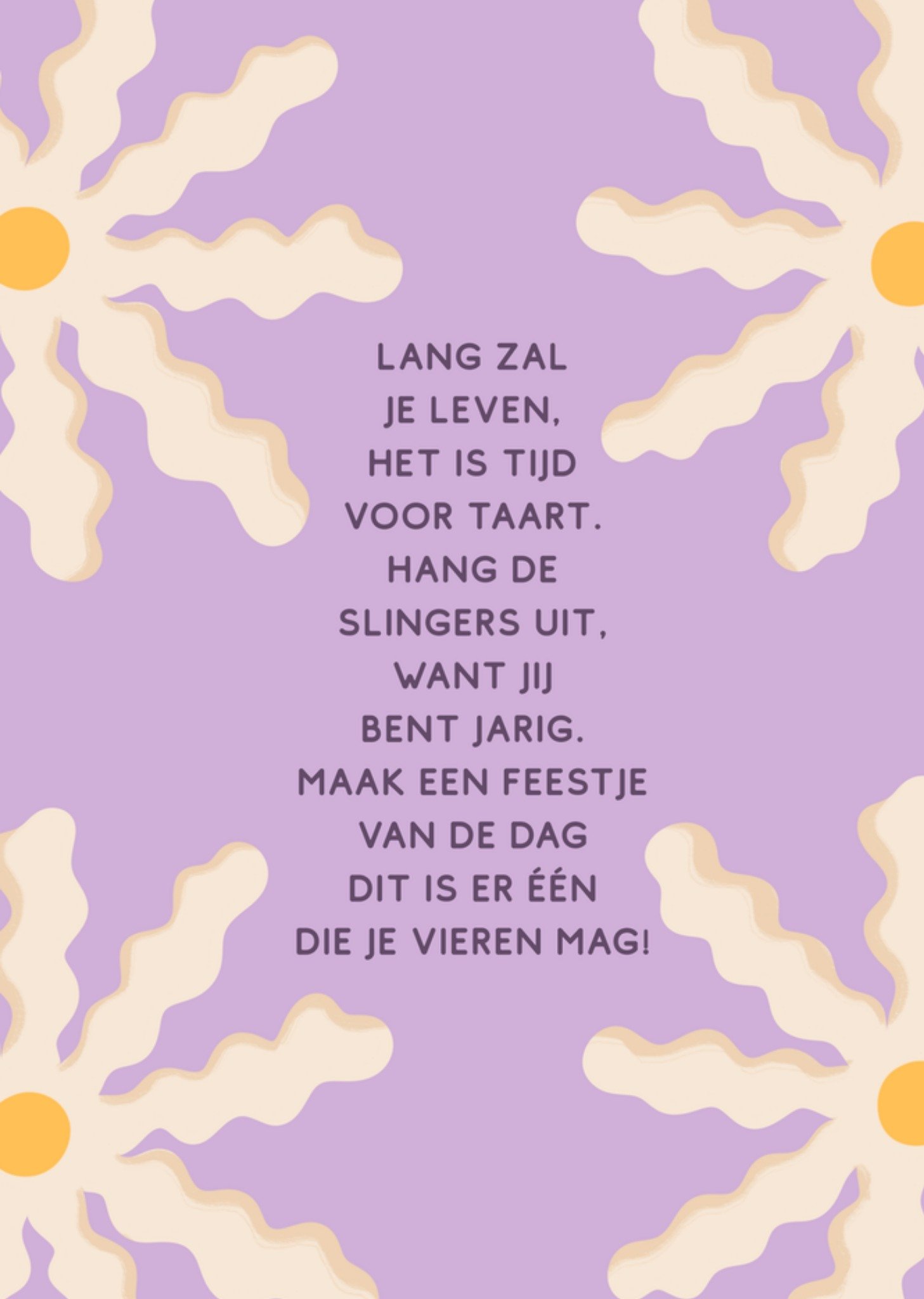 Verjaardagskaart Lang Zal Je Leven, Het Is Tijd Voor Taart Kaart Greetz