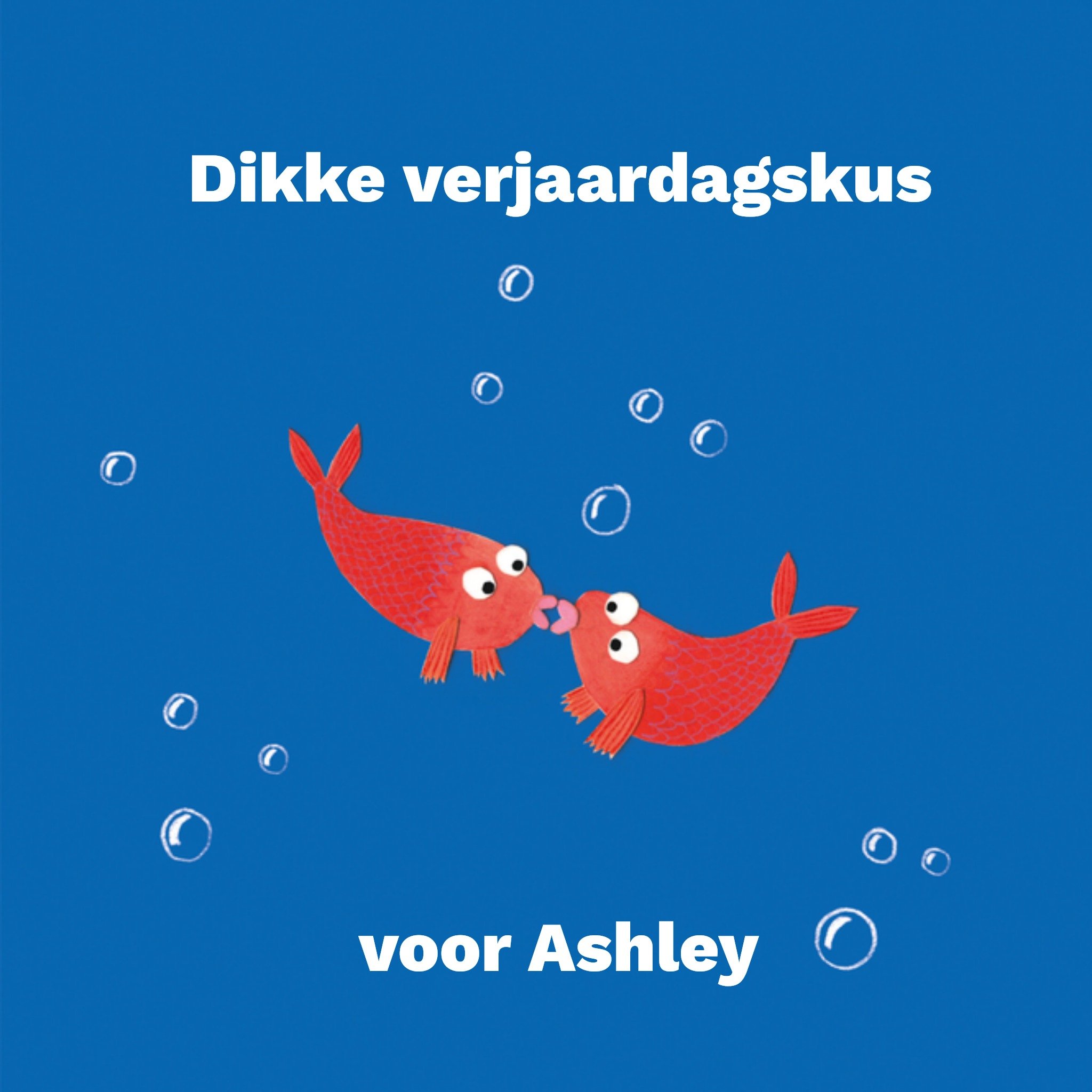 Verjaardagskaart Goudvis Vierkante Kaart Loes Riphagen