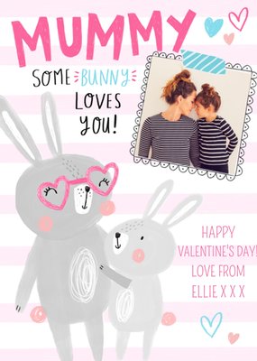 Mama Er Houdt Een Konijntje Van Jou Geïllustreerde Konijnen Foto Upload Valentijnsdag Kaart