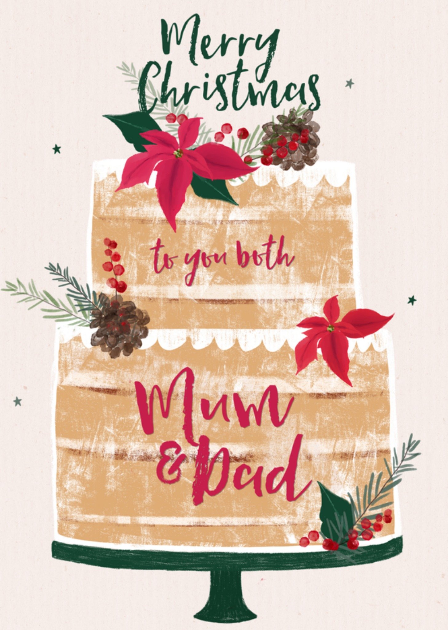 Kerstkaart Taart Mam en Pap Greetz