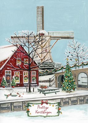 Paperclip | Kerstkaart | Traditionele windmolenscène