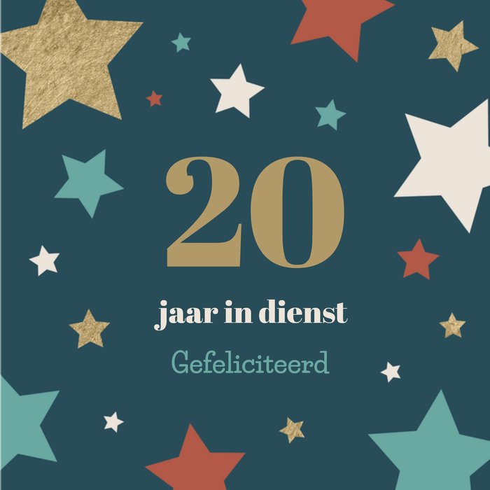 Papercute | Werk jubileum kaart | Sterren | 20 jaar in dienst