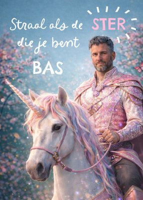 Straal Als De Ster Die Je Bent Fantasie Eenhoorn Kaart