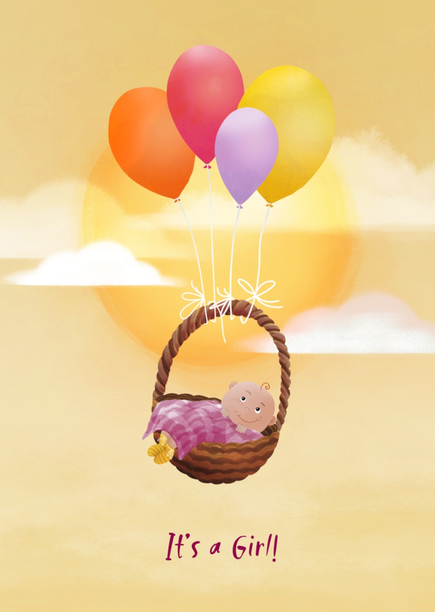 Patricia Hooning Geboortekaart Ballonnen Girl! Kaart Fishuals