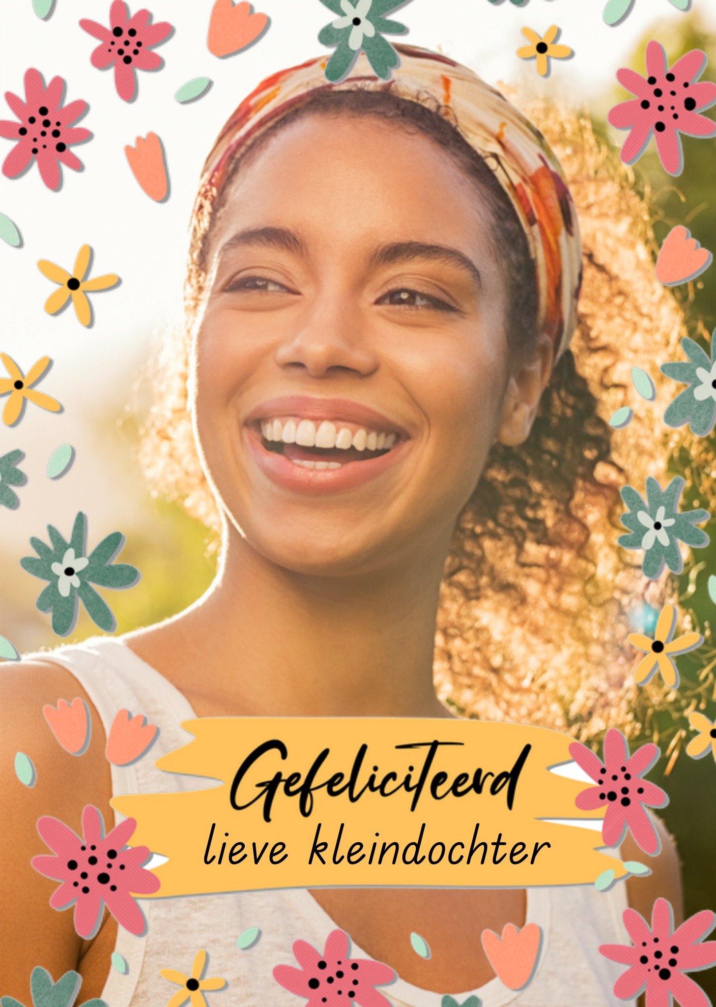 Verjaardagskaart Bloemen Lieve kleindochter Greetz