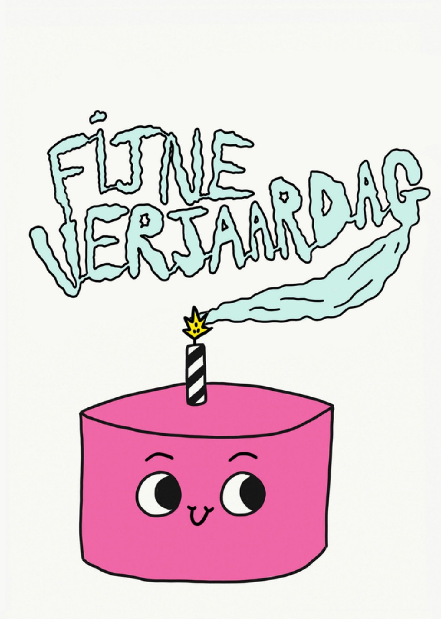 Verjaardagskaart taart Kaart Jolly Awesome