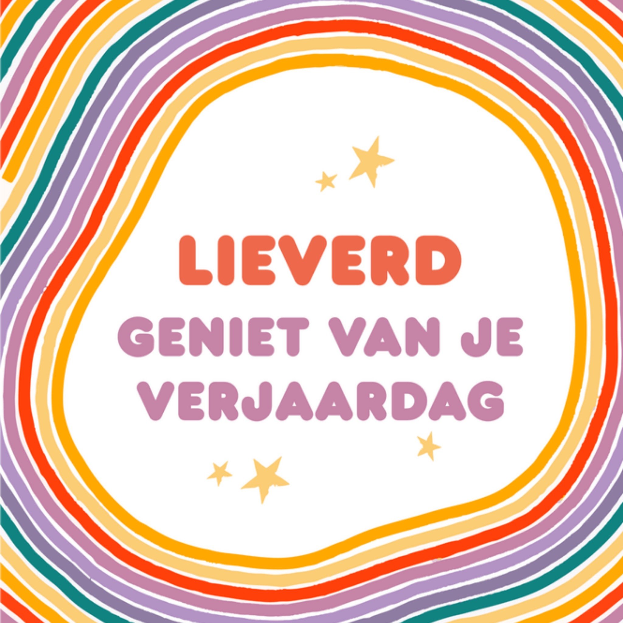 Greetz Verjaardagskaart Regenboog Vierkant