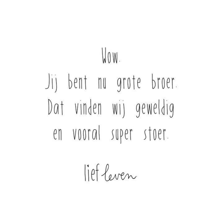 Lief Leven | Geboortekaart | Broertje