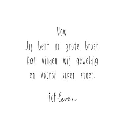 Lief Leven | Geboortekaart | Broertje