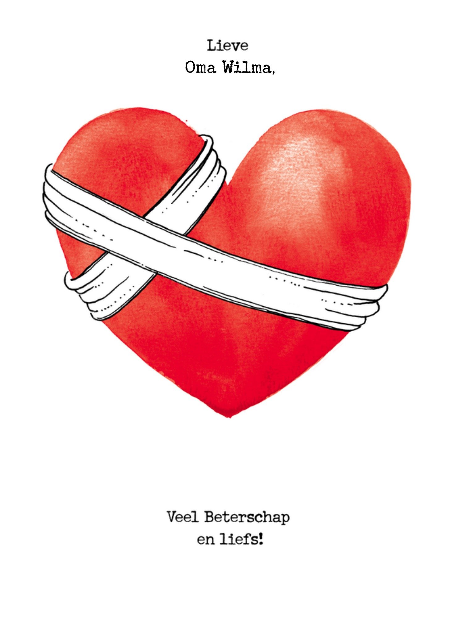 Beterschapskaart hartje met naam Kaart Bright Spot