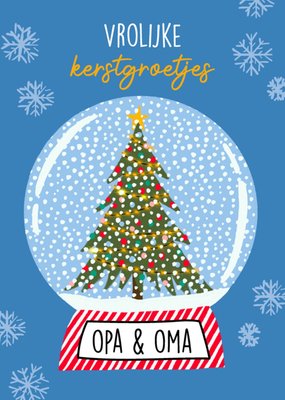 Greetz | Kerstkaart | Sneeuwbol | Opa en Oma