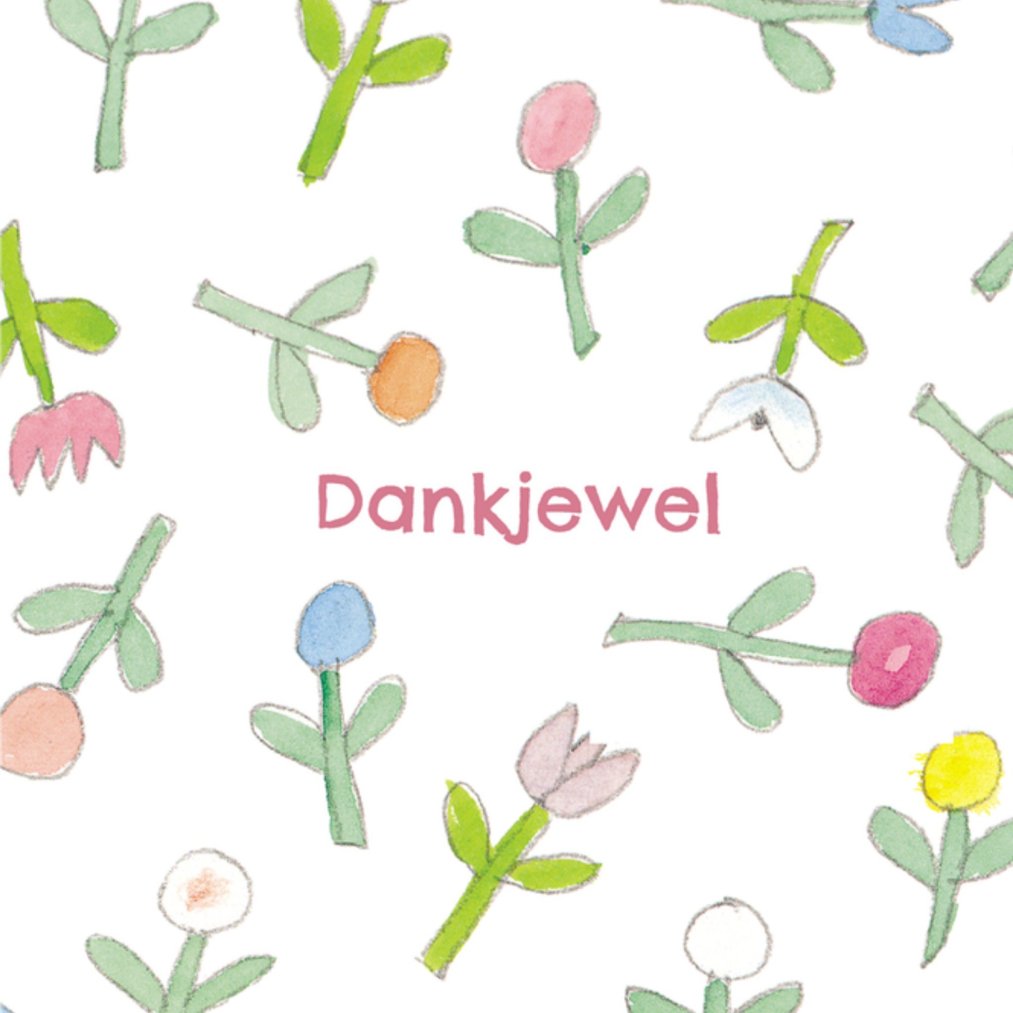 Bedankt kaart Bloemen Vierkante Kaart Kikker