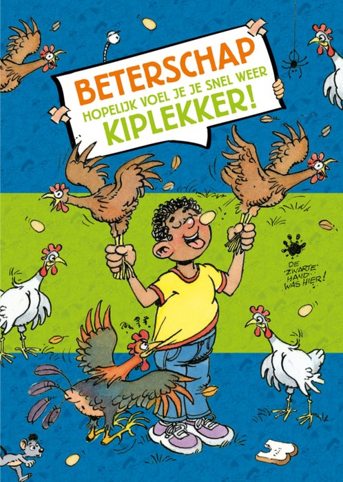 Jan van Haasteren Junior |Beterschapkaart | kiplekker