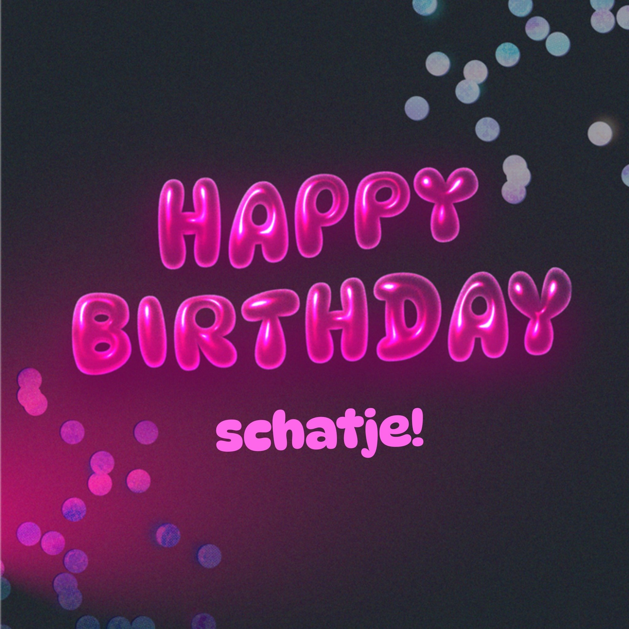 Greetz Verjaardagskaart 3D typografie Schatje Vierkant