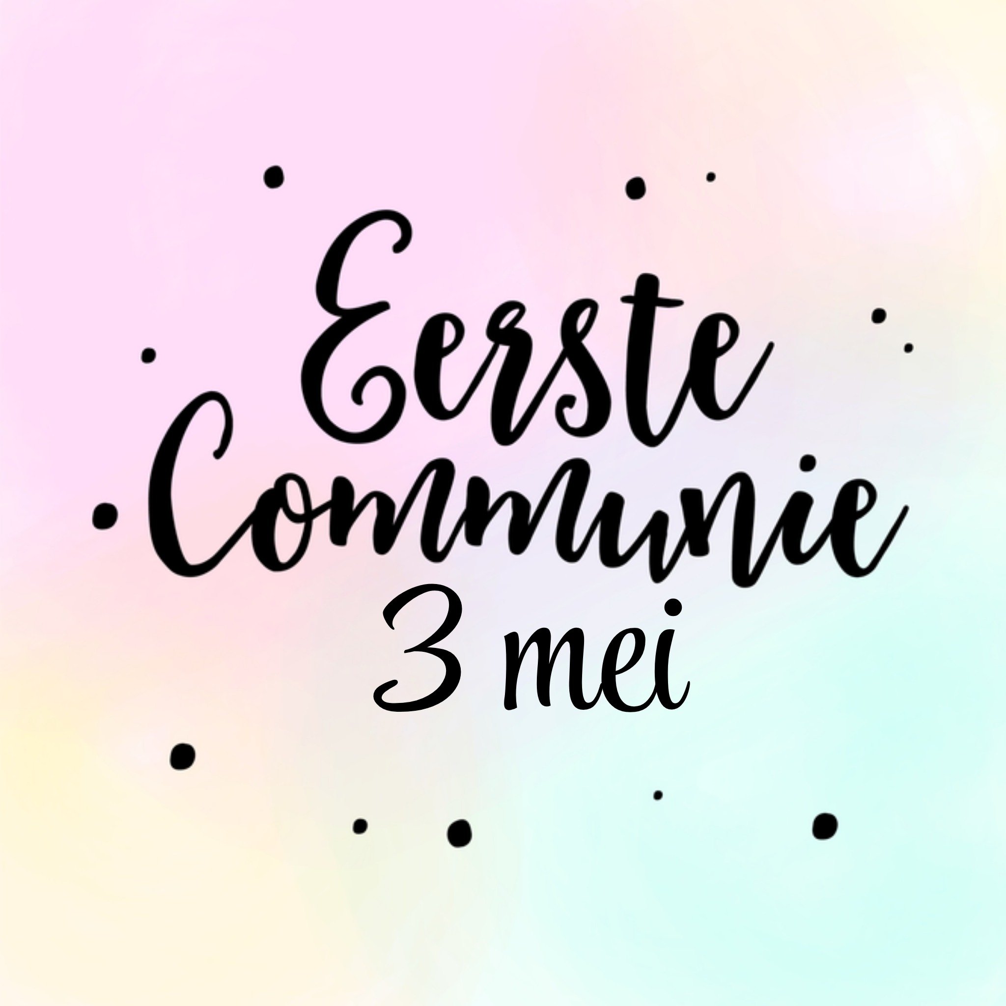 Greetz Uitnodiging communie datum Vierkant