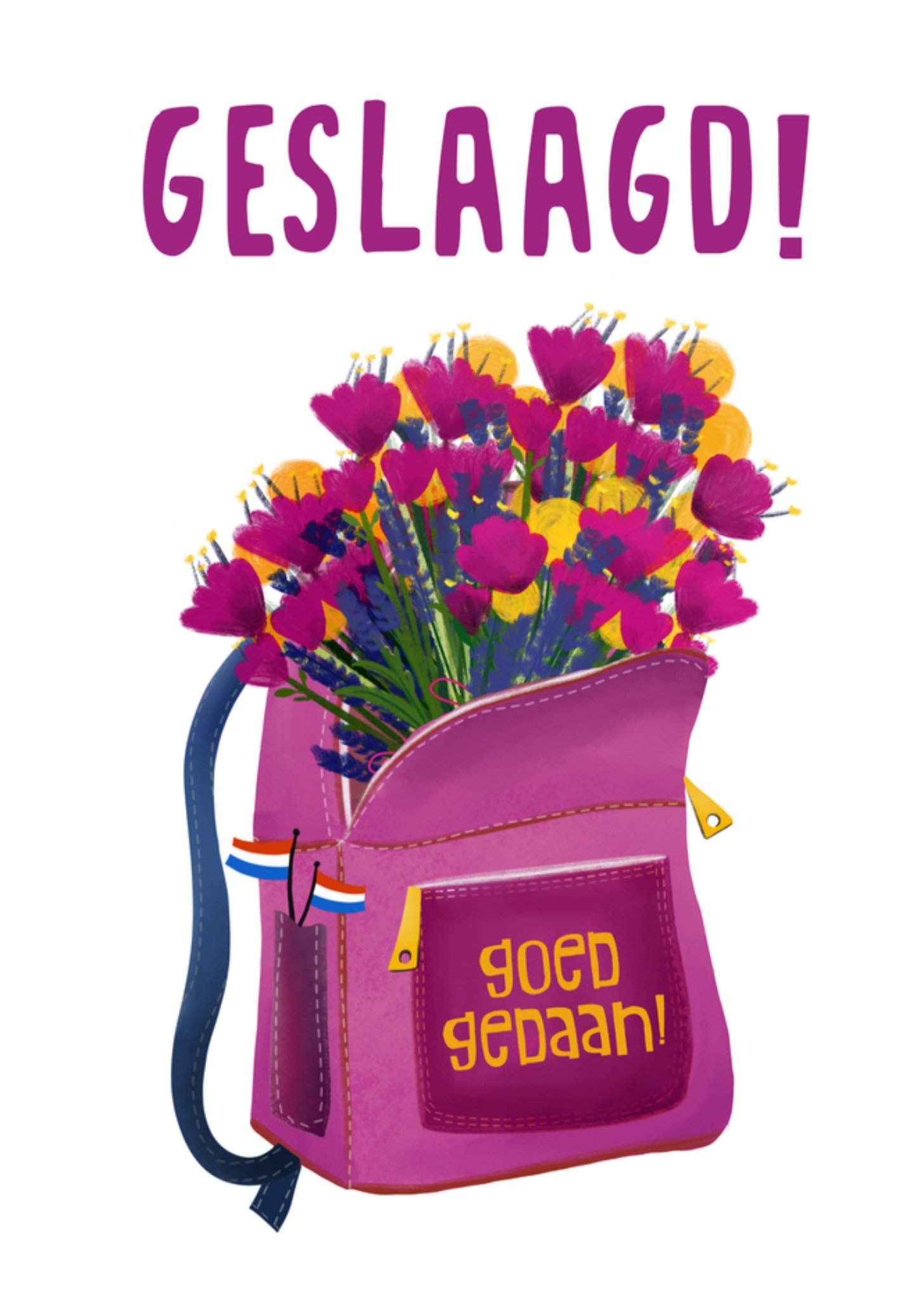 Geslaagd kaart Bloemen Kaart Greetz