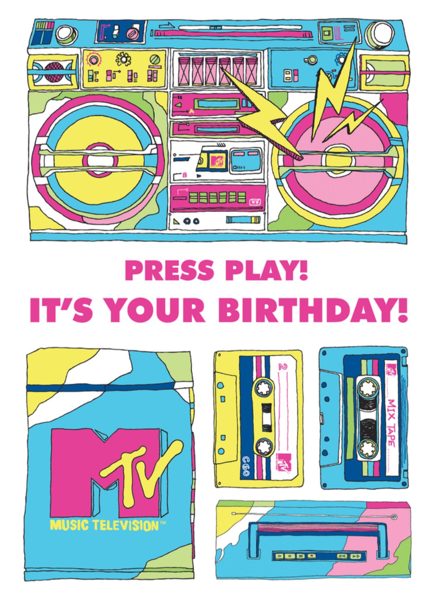 Verjaardagskaart Press play! Kaart MTV