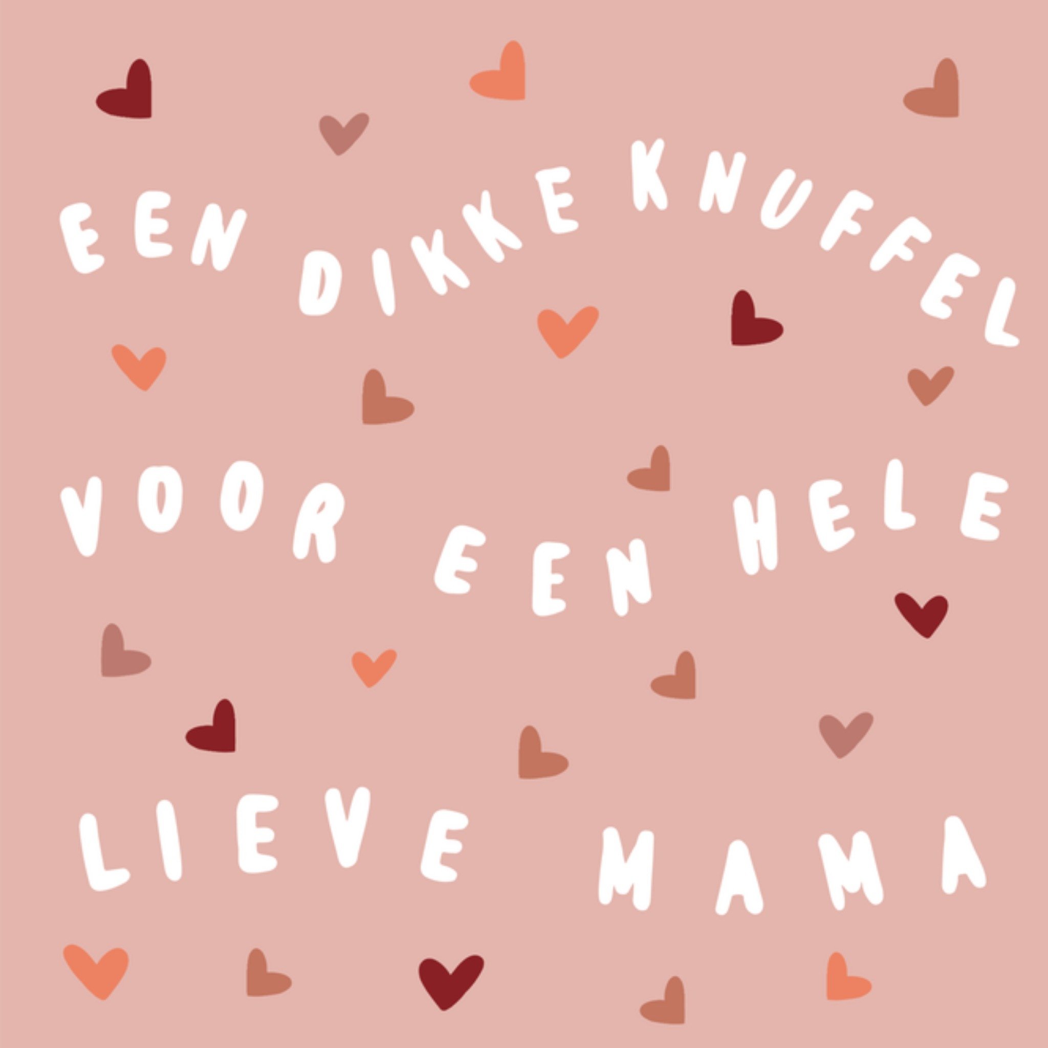 Greetz Moederdagkaart dikke knuffel hartjes Vierkant