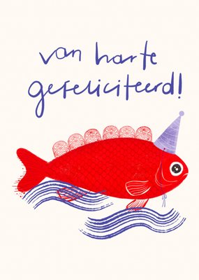 Gozde | Felicitatiekaart | Van Harte Gefeliciteerd Party Fish