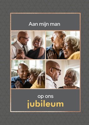 Geometrisch Patroon Collage Foto Upload Man Jubileum Kaart