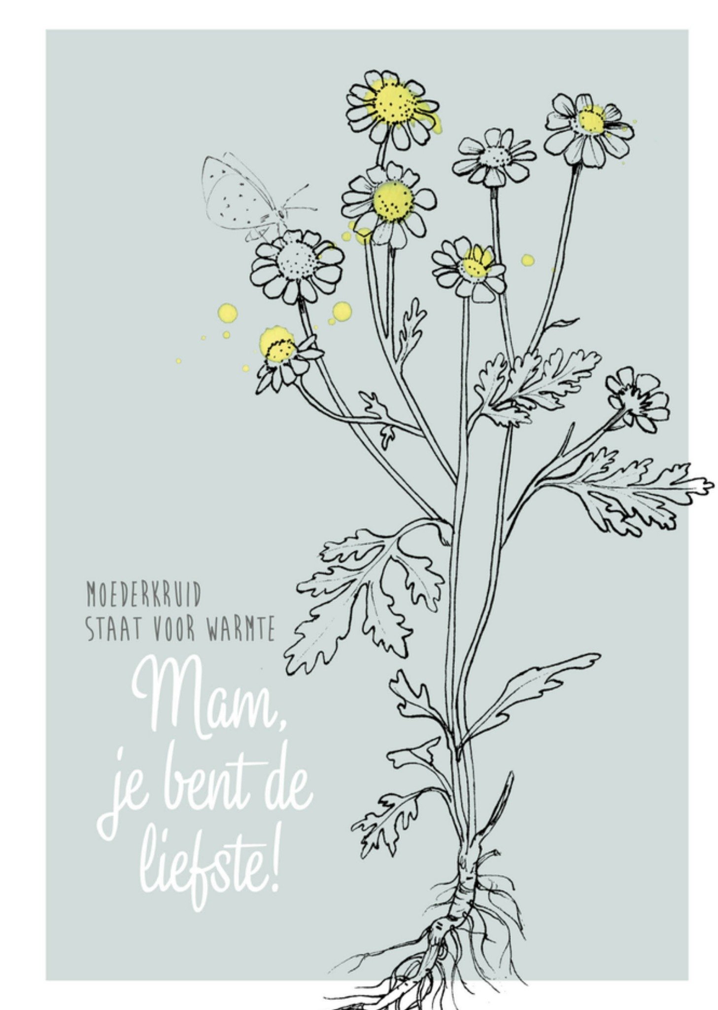 Moederdagkaart Moederkruid voor warmte Kaart Veer Moon