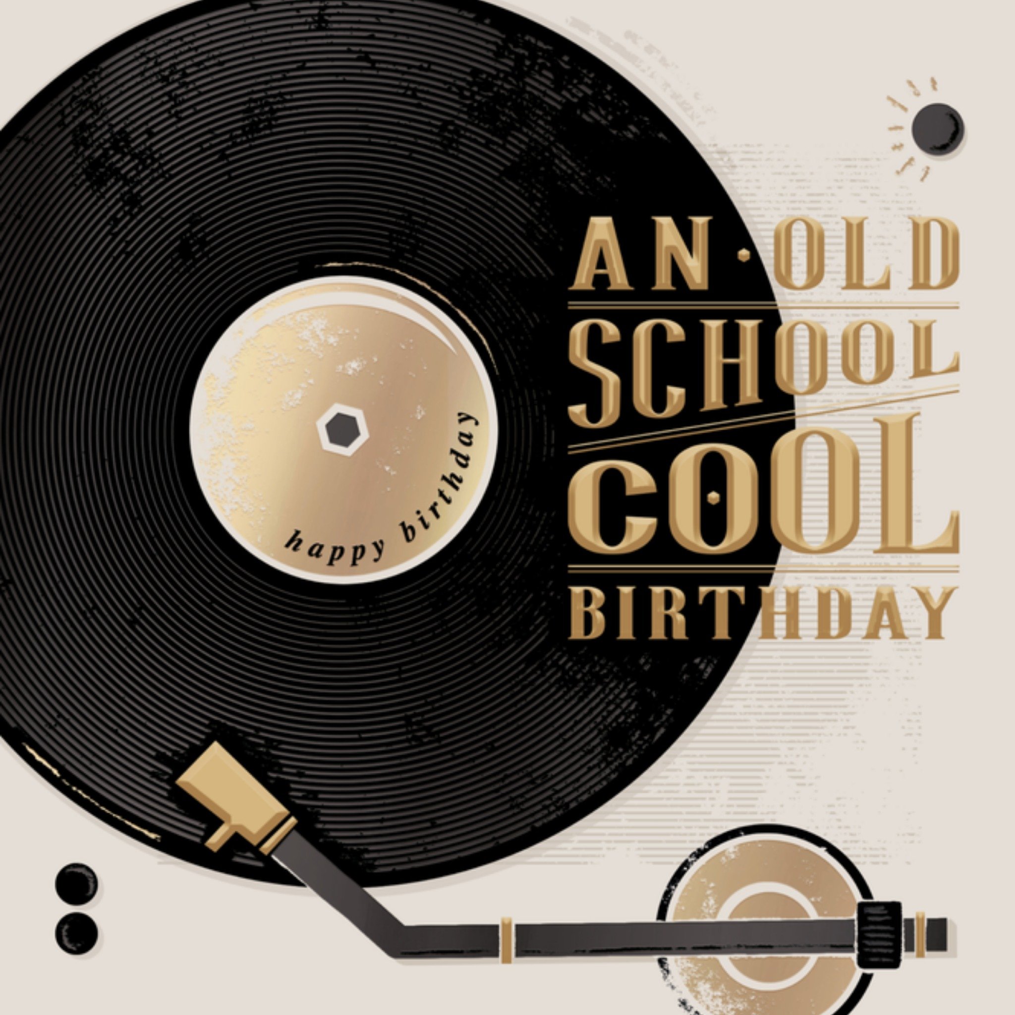 HotchPotch Verjaardagskaart old school lp Vierkante Kaart Hotchpotch