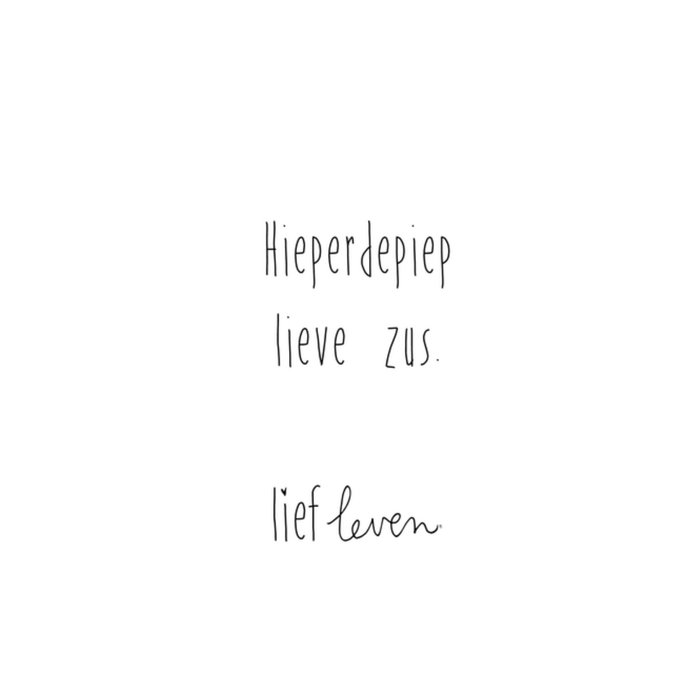 Lief Leven | Verjaardagskaart | Lieve zus