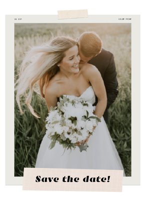 Save The Date Polaroid Foto Upload Bruidspaar Kaart