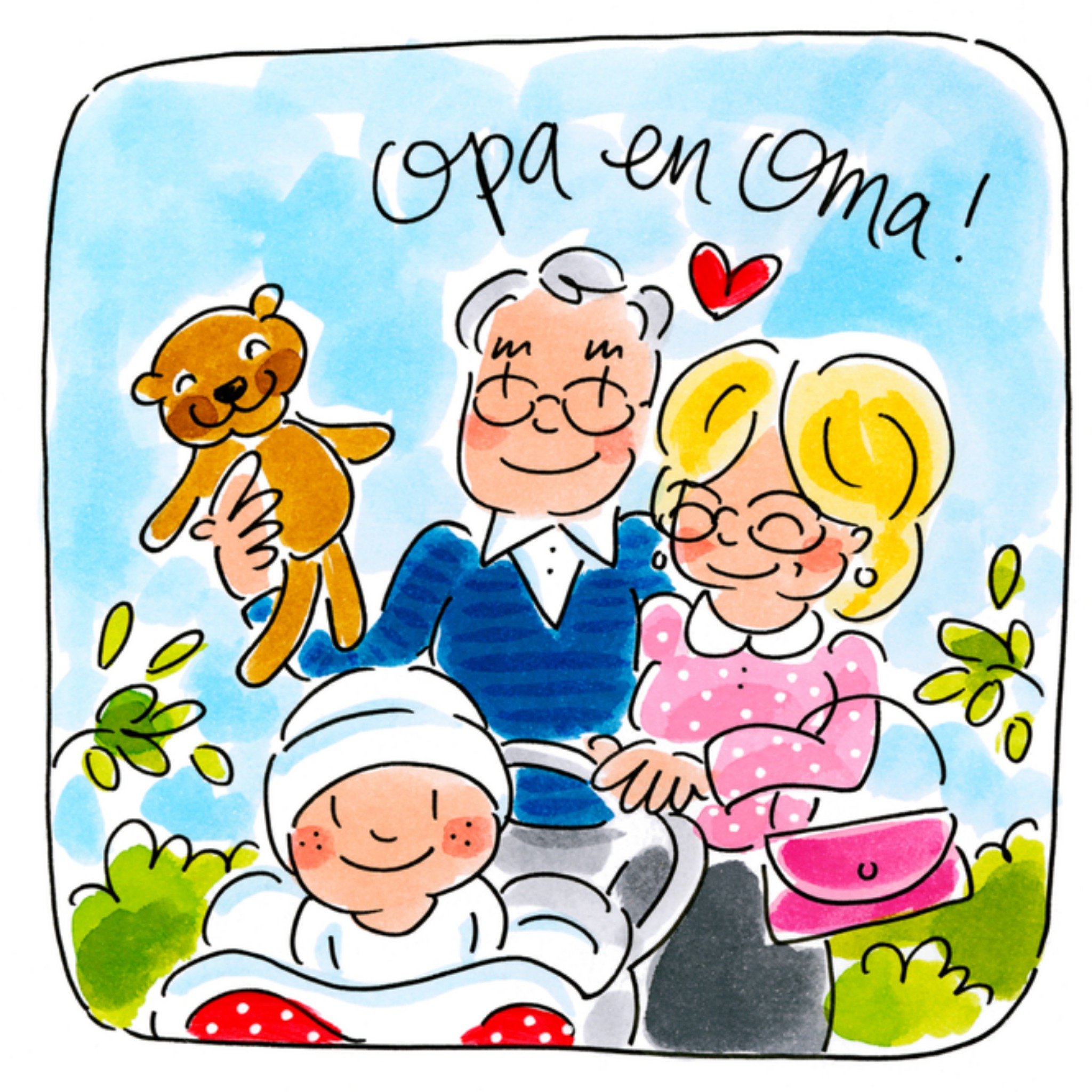 Geboortekaart kleinkind Vierkante Kaart Blond Amsterdam