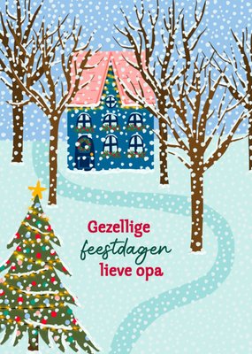 Greetz | Kerstkaart | Sneeuw | Lieve Opa
