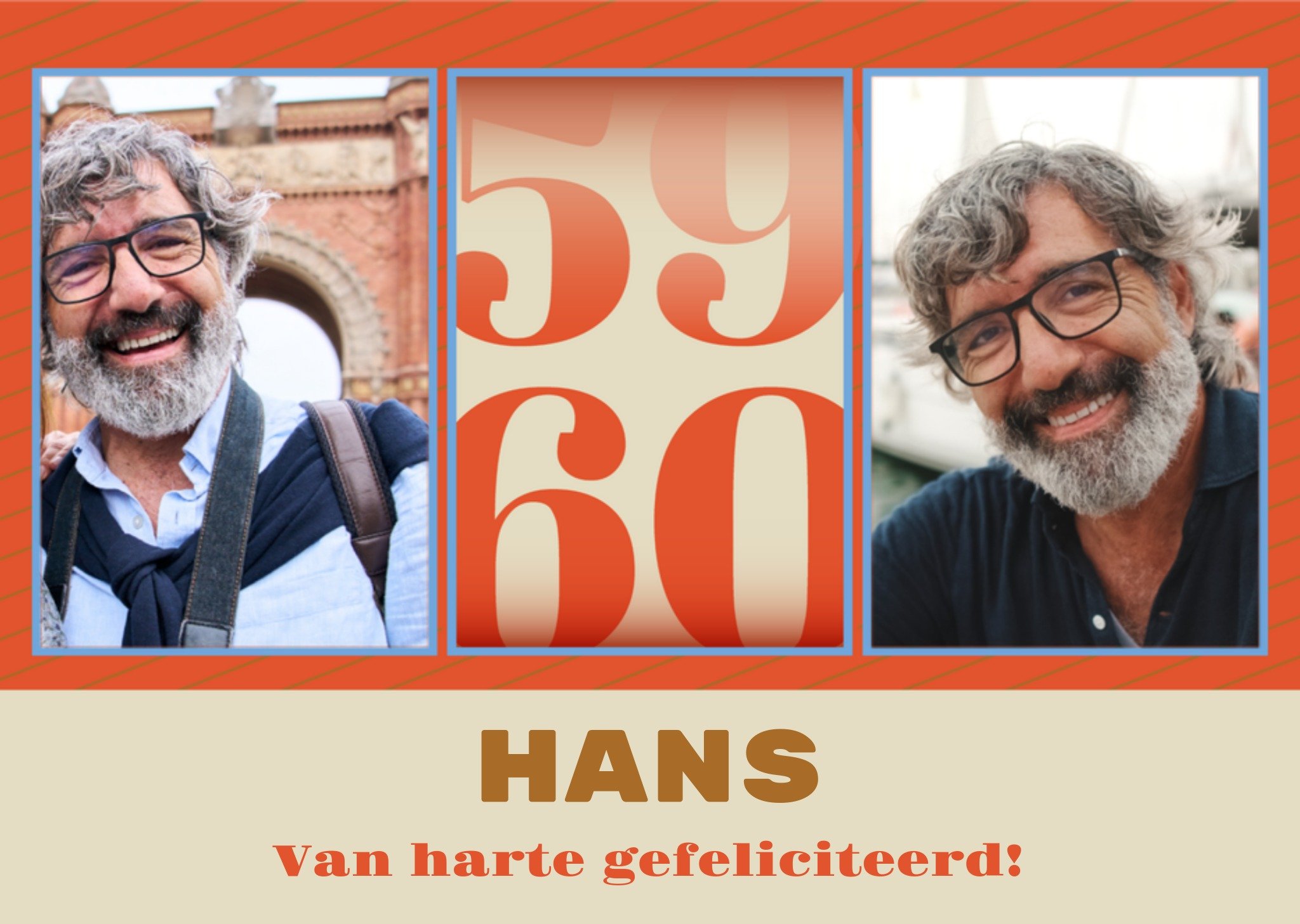 Greetz Verjaardagskaart 60 jaar met naam Standard Card