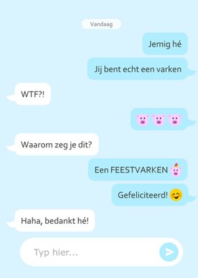 Greetz | Verjaardagskaart | feestvarken