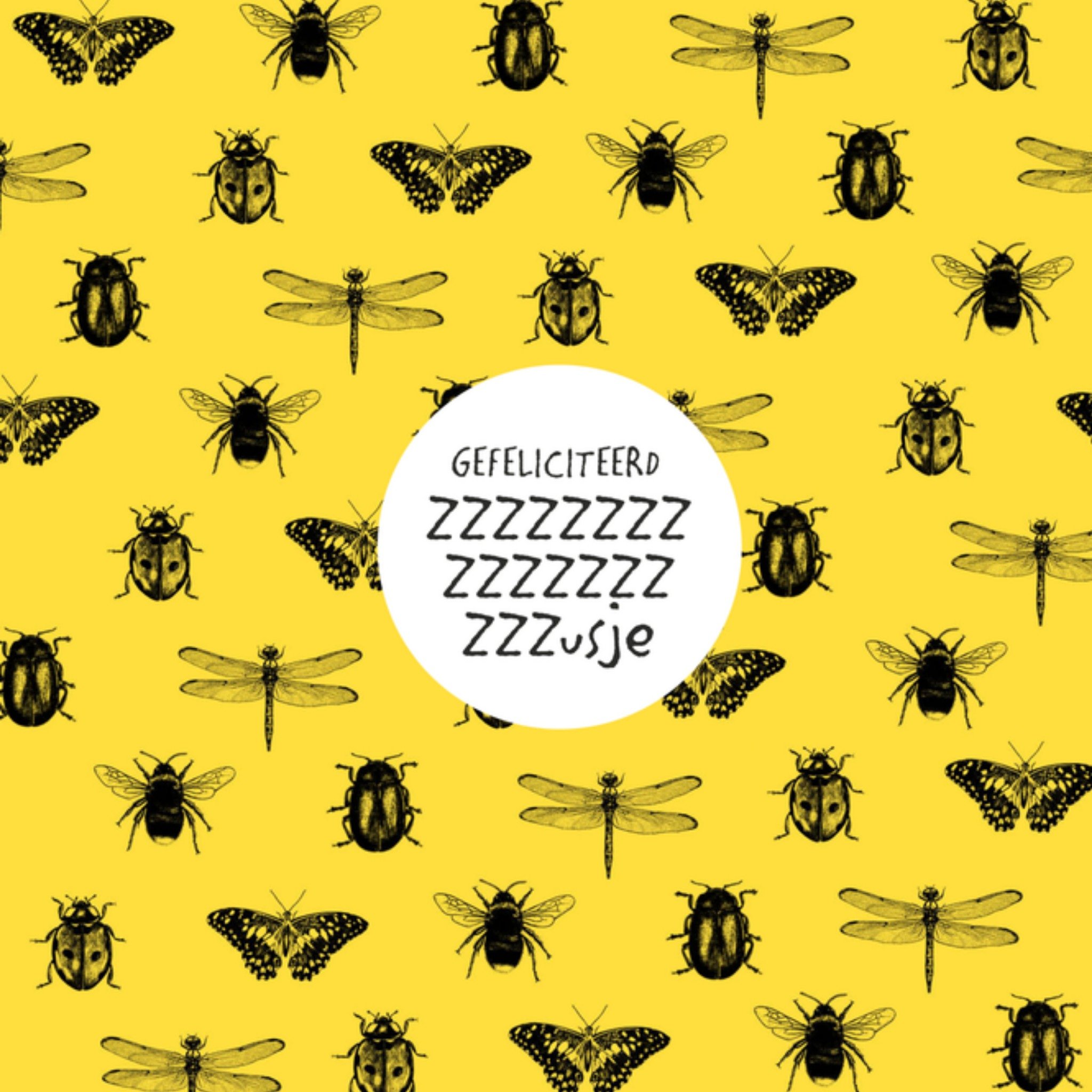 Greetz Verjaardagskaart insecten zusje Vierkant